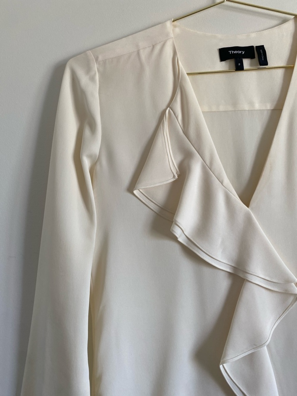 Theory Silk Georgette Jastrid Ruffle Blouse - Picture 6 of 7